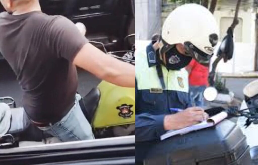 Insólito Guatemalteco Multado Intenta “Robar” la Moto del Agente de PMT