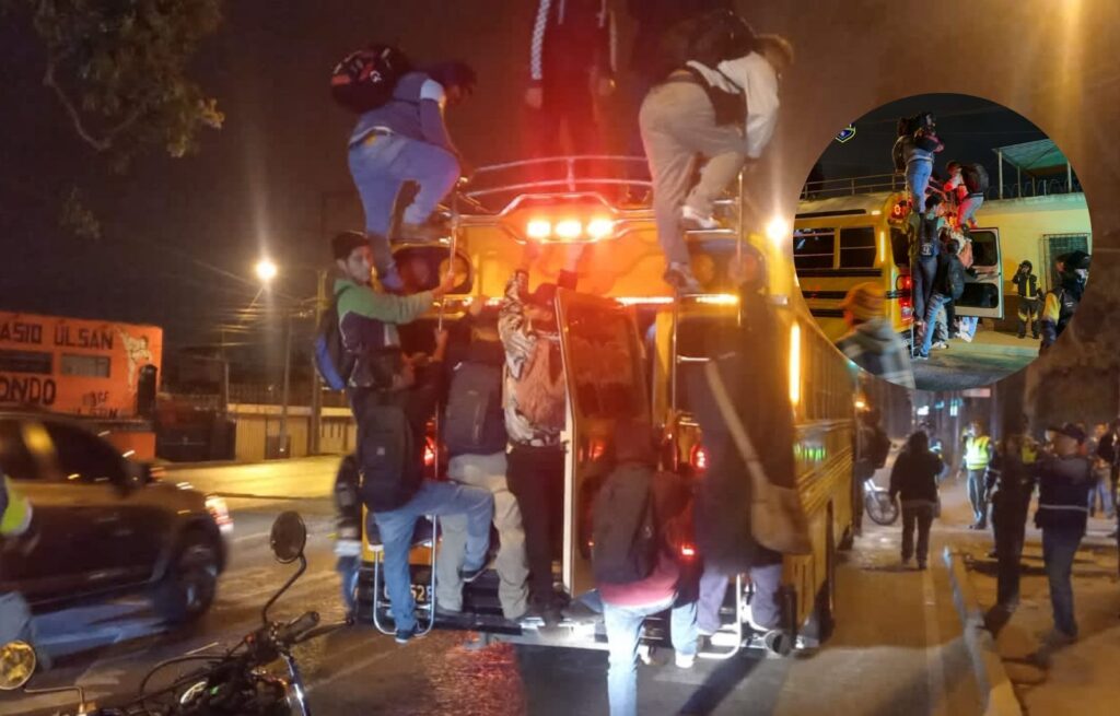 PNC hace Operativo sorpresa contra autobuses sobrecargados a casi un mes del accidente en la calzada La Paz