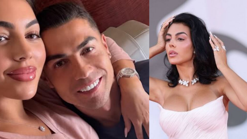 Cristiano Ronaldo y Georgina Rodríguez posando juntos en un evento, en medio de rumores sobre la boda más cara del siglo.